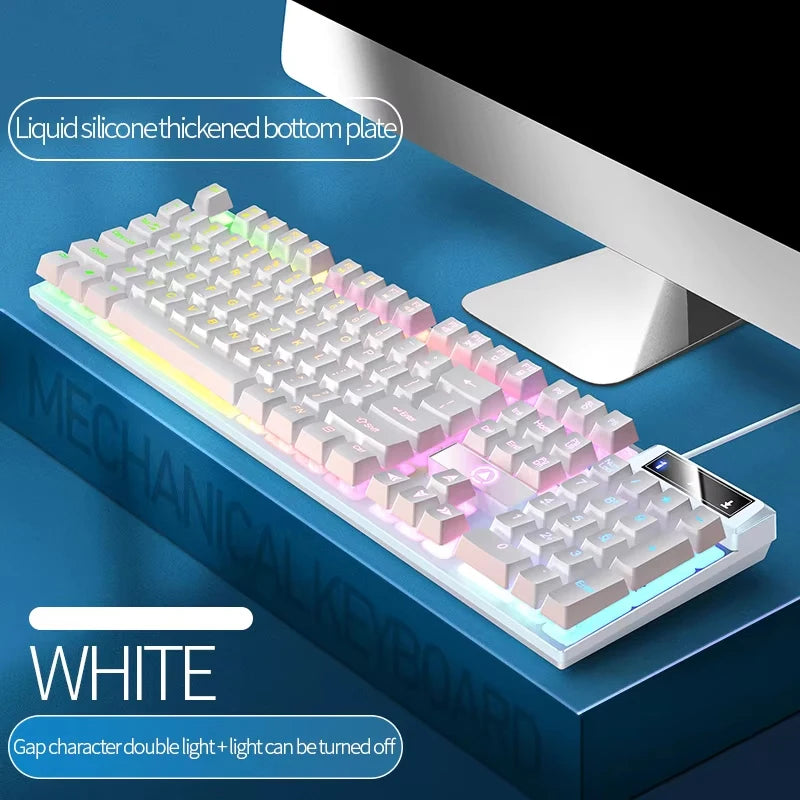 Mechanical Feel Wired Gaming Keyboard Mixed RGB Backlit Keyboard Support Waterproof For Gamer For PC Laptop Desktop E-Sport
