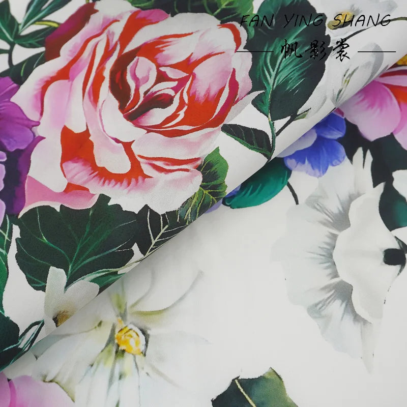 2026 Fashion Live Like Summer Flower Digital Cotton Fabric For Dress Telas Para Costura Tissus Couture ткань Cloth Material Diy