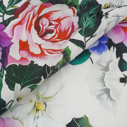2026 Fashion Live Like Summer Flower Digital Cotton Fabric For Dress Telas Para Costura Tissus Couture ткань Cloth Material Diy