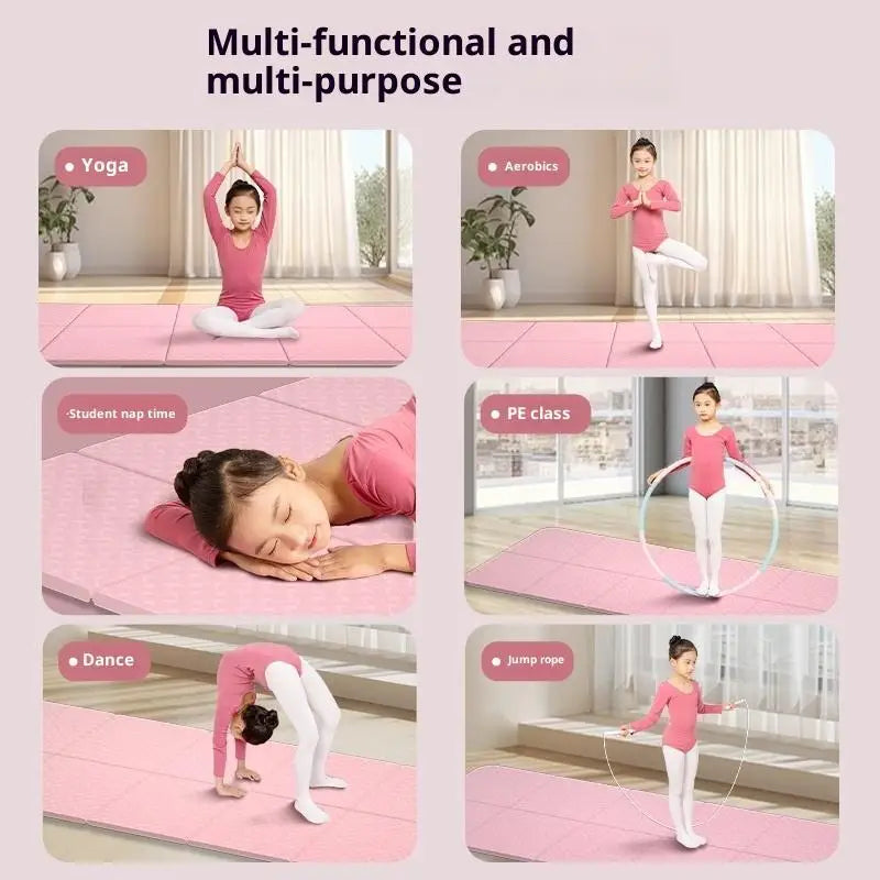4mm Thick TPE Foldable Yoga Mat 183*61cm Easy Storage For Travel Yoga Pilates Home Exercise Floor Mat