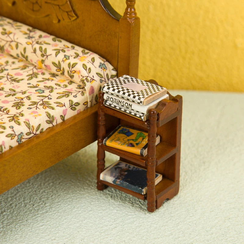 1:12 Toy Model Dollhouse Furniture, Miniature Bedside Nightstand for Stylish Bedroom Decor