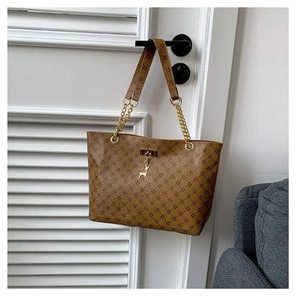 Women Luxury Design Tote Bag  Large Capacity Handbag Fashion Printing Shoulder Bag Trendy New Shopping Bag Purse