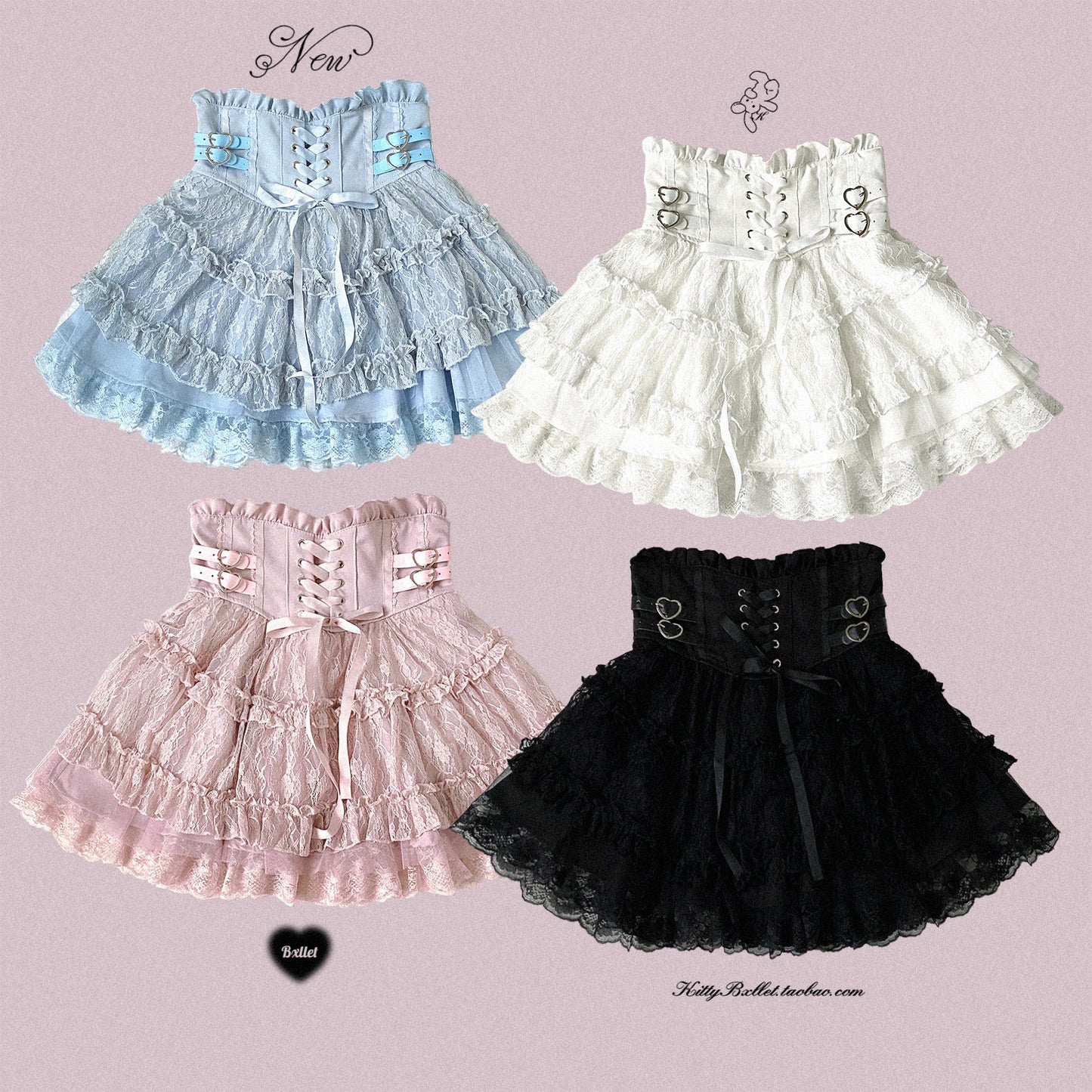 Japanese Original Lolita Lace Ruffle Edge Tied Bow High Waist Mini Skirt Spring Summer New Slim Waist Sweet Girl Y2k Skirt
