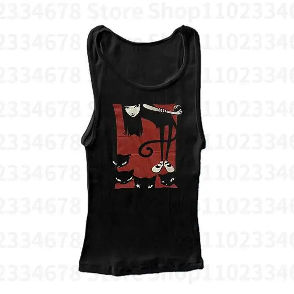 Vintage Aesthetic Women Gothic  Streetwear Grunge Baby Tee Casual Short Sleeve T-Shirt Y2k Clothes Crop Top Emo girls 2000s Tops