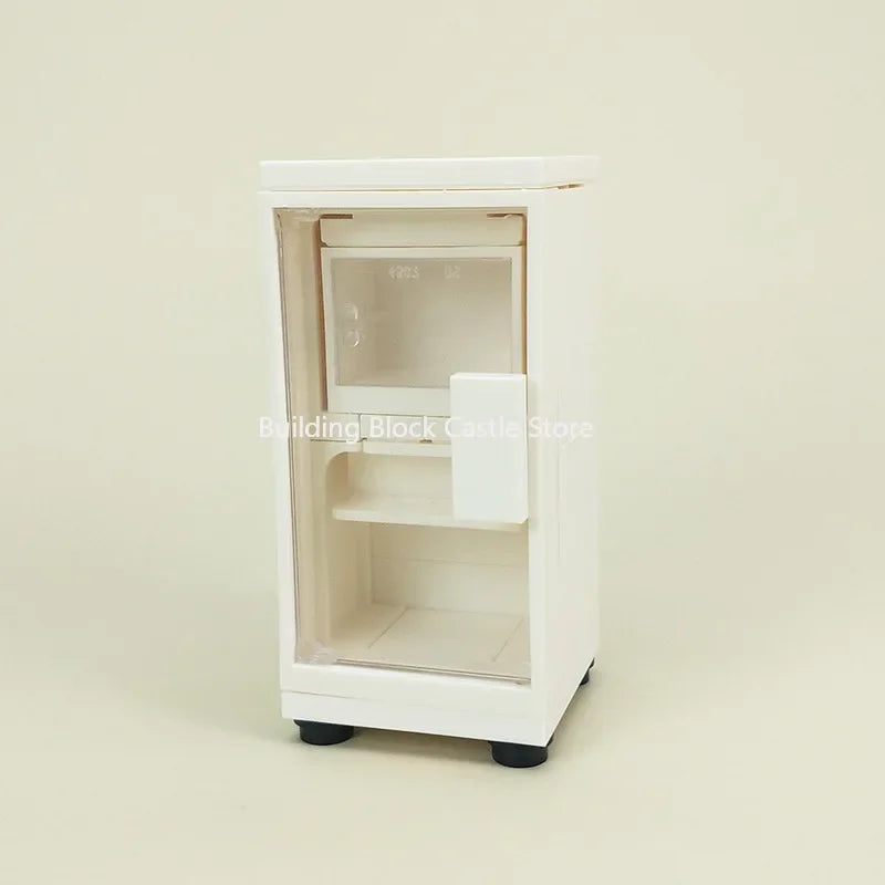 MOC Modern Home Sofa, TV Cabinet, Furniture, Refrigerator Small Particle Building Block Scene Construction Toy Model