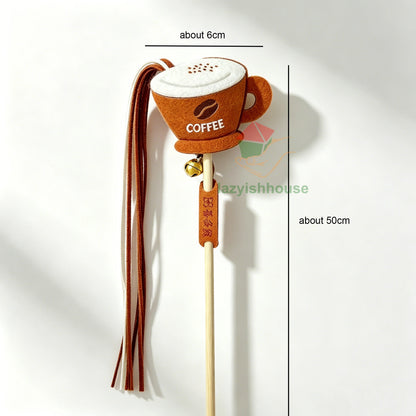 Pet Cat Toys Original New Products Cat Teasing Cat Bar Milk Tea Coffee Beer Style Long Tassel Bite Resistant Lovely Pet Toys
