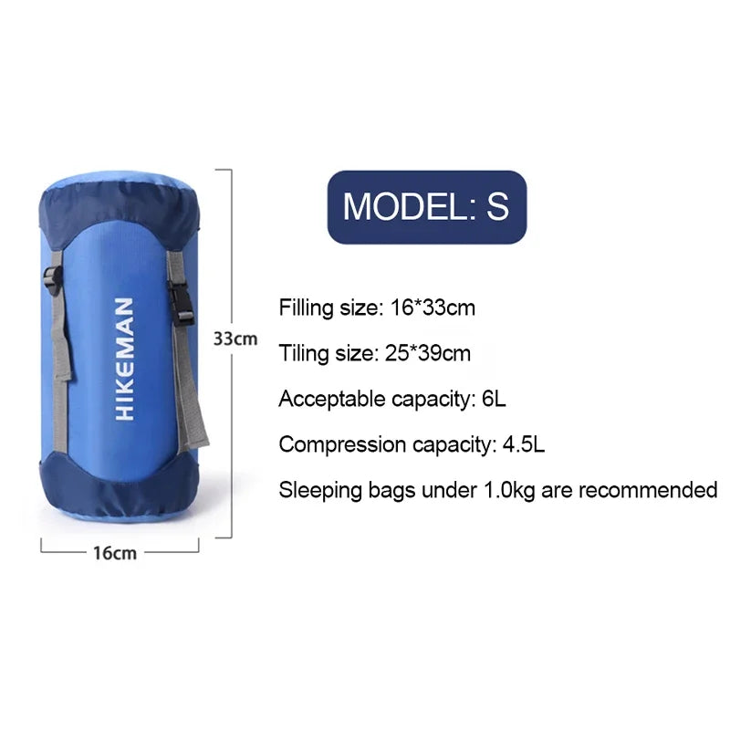 S/M/L/XL Size Waterproof Compression Sleeping Bag Storage Bag Stuff Sack Portable Ultralight Outdoor Hiking Camping Storage Bag