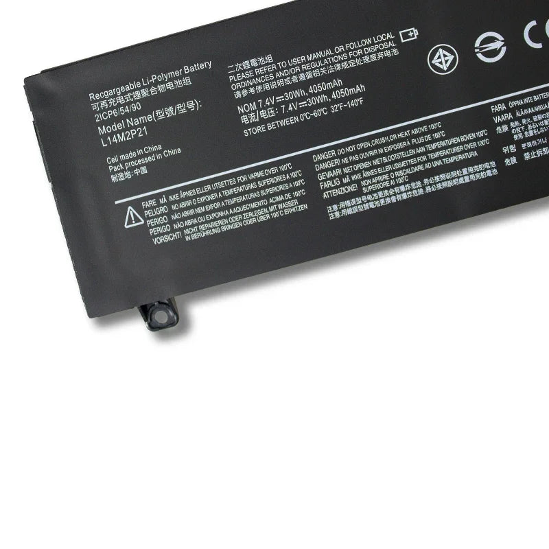 4050mAh L14M3P21 Laptop Battery For Lenovo Flex 3 4 1470 1480 1580 1570 Yoga 500-14ISK Edge 2-1580 L14L3P21 L15L3PB0 L15M3PB