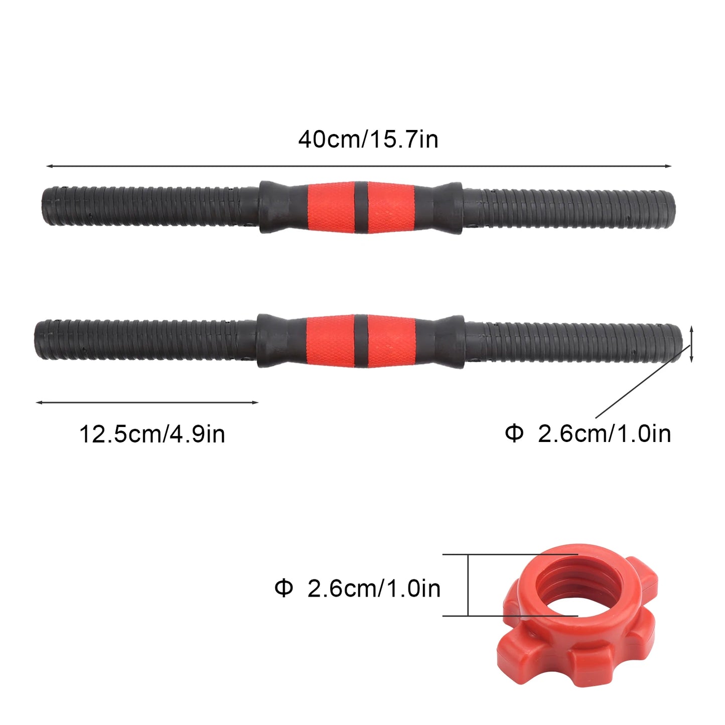 40cm Dumbbell  40cm Dumbbell  Weight Lifting Dumbbell Handles with Nuts Fitness Equipment Fitness Equipment