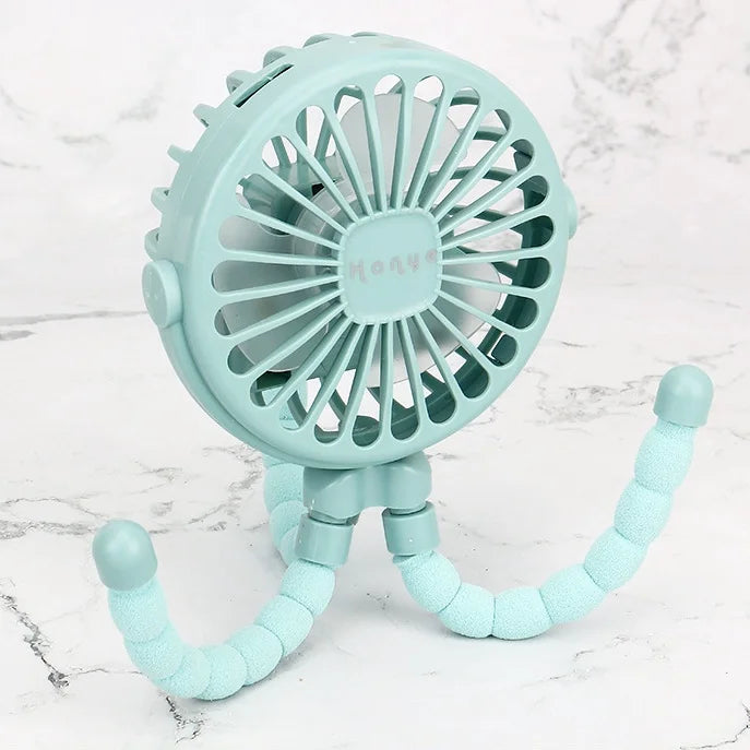 Baby Stroller Fan Hand Held Rechargeable USB Bladeless Small Folding Fans Mini Ventilator Silent Table Outdoor Cooler Neck Fan