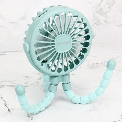 Baby Stroller Fan Hand Held Rechargeable USB Bladeless Small Folding Fans Mini Ventilator Silent Table Outdoor Cooler Neck Fan