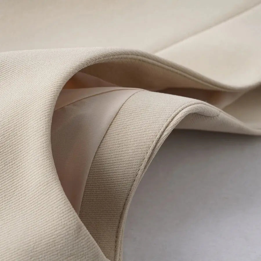 Solid Color Short Vest Women's Spring & Fall Fashion V Neck Diagonal Button Versatile Workplace Elegant Vest Jacket Top