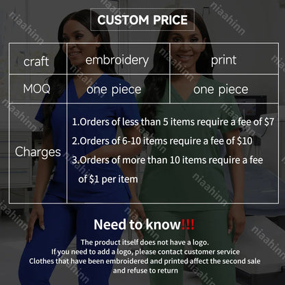 Pet Grooming Institution Surgical Workwear Scrubs Medical Nursing Uniform Customizable Logo Hospital Jogger Clothes with Pocket