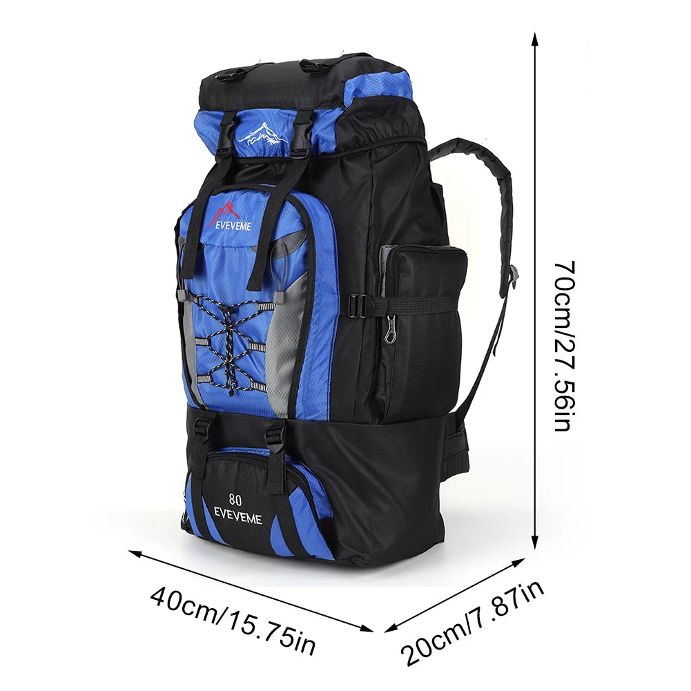 80L Waterproof Hiking Camping Backpack Trekking Bag Rucksack Large Capacity Travel Backpack Men Outdoor Sport Mountaineering Bag