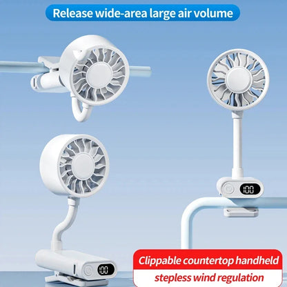 Lenovo Desktop Clip Fan with Long Battery Life Outdoor Hose Clip Mini USB-Charging Fan for Multiple Scenarios