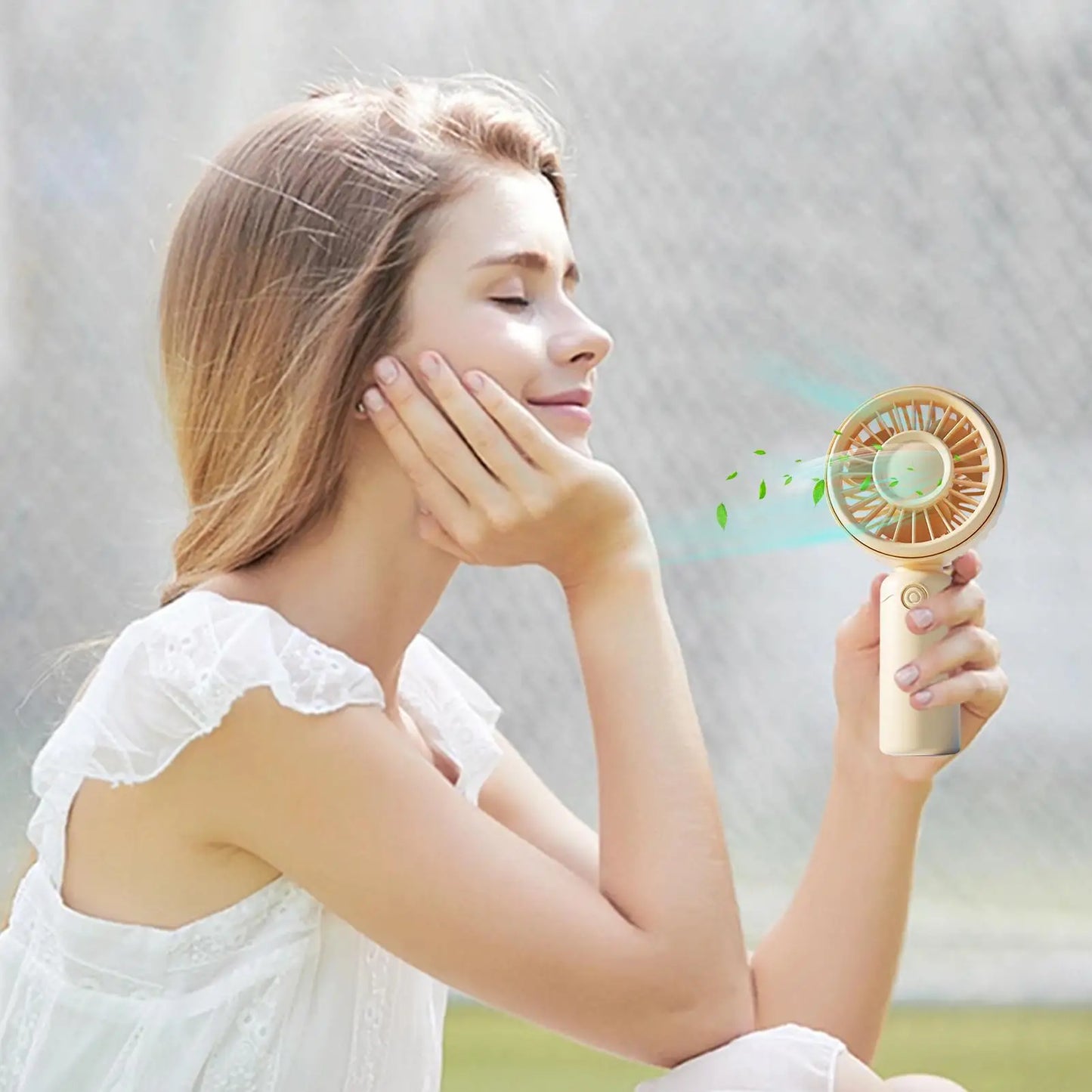 Portable Handheld Personal Fan 3 Adjustable Speed Quiet USB Rechargeable Cooling Fan Ideal For Indoor Outdoor Home Office School