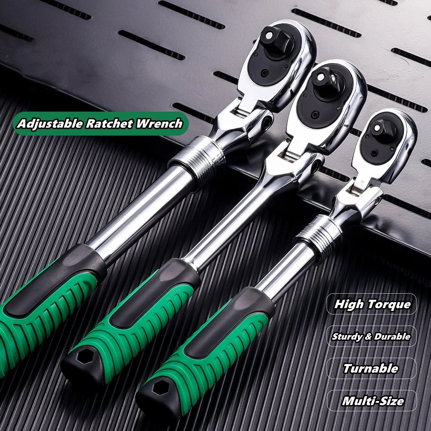 Drive Socket Drive Standard Ratchet Wrench , 1/4，3/8，1/2 Inch Flexible 72-Tooth Extendable Telescopic Socket Spanner Wrench