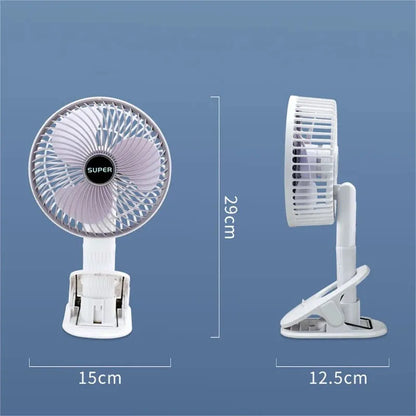 Portable 3-gears Wireless Electric Fan Hand Clip Circulator Cooling Fan for Camping Desktop Office with Detachable Base