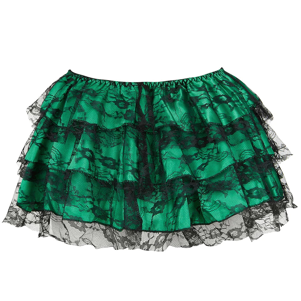 Sexy Layered Mesh Tulle Lace Mini Pleated Skirt Gothic Skirts Showgirl Party Dance Tutu Skirt Plus Size S-6XL