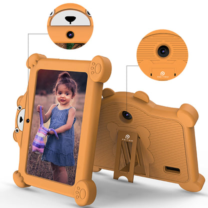 PRITOM Kids Learning Tablet PC 7 inch Android 2GB RAM 32GB ROM WiFi Bluetooth with Bear-shaped protective case