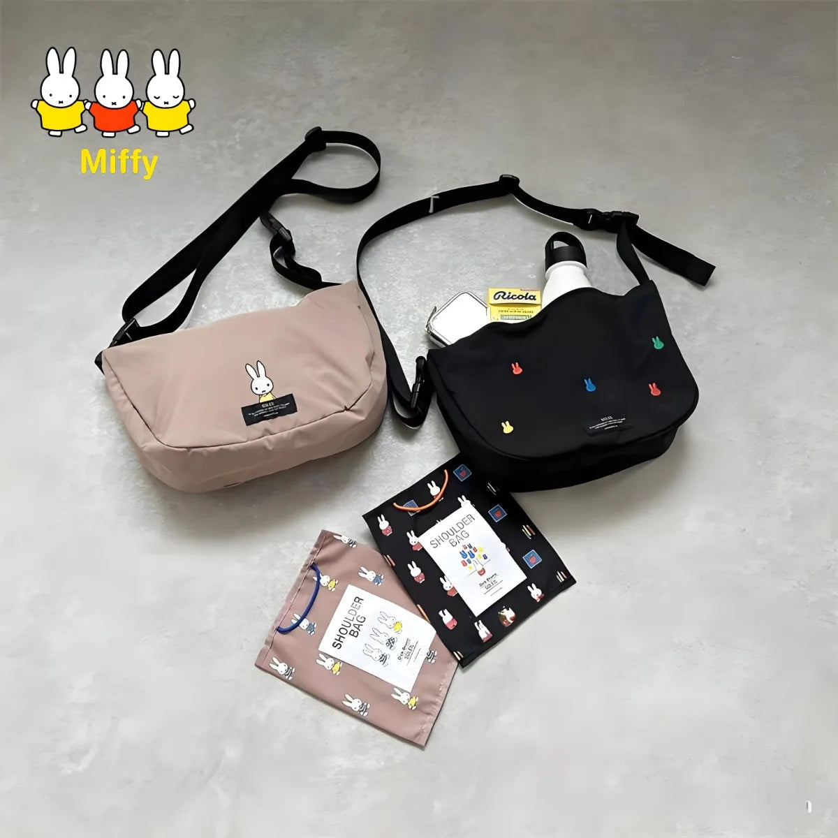 Cute Miffy Rabbit Crossbody Bag Cartoon Creative Folding Handbag Fashionable Underarm Bag Miffy Rabbit Cute Crossbody Bag