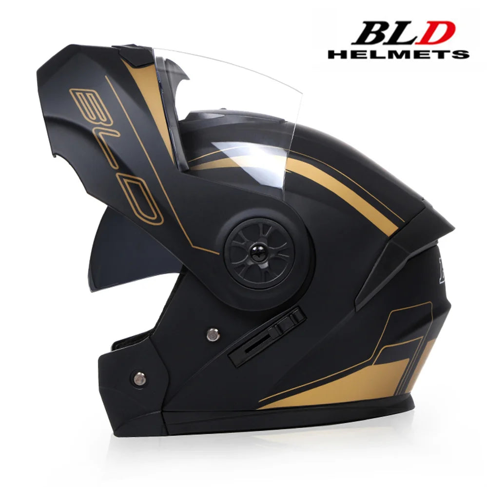 Modular Motorcycle Helmet with Double Lens & Flip Up Face Shield Professional ECE/DOT Certified Casco for All Season Riding