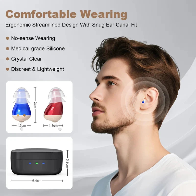 Hearing amplifiers Earbuds with Noise Reduction, Rechargeable Digital sound  Enhance Headphones, hearing aids  for adults.