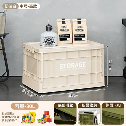 Foldable Storage Box - Extra Large Capacity Collapsible Organizer for Clothes, Toys & Household Items, Portable Logistics Bin wi