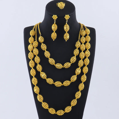 Necklace Earrings Rings Set for Women Luxury Jewelry Nigeria Bridal  Wedding Party Jewellery Set Accessories Wholesale