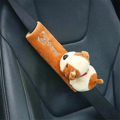 Cute Cartoon Car Seatbelt Cover Seat Belt  Harness Cushion  Shoulder Strap Protector Pad for Children/ Kids Toy animal Ornaments
