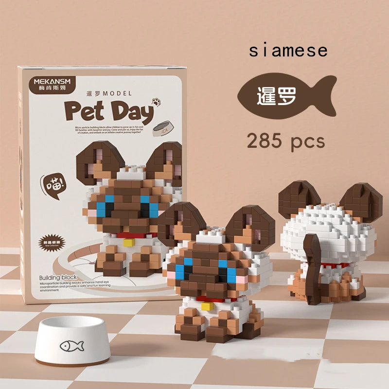 New Pet Teddy Husky Dog And Cat Toy Small Particle Building Blocks Puzzle Assembled Children's Toys