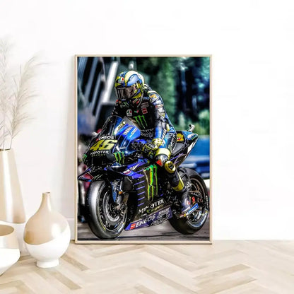 Painting Calligraphy HD Waterproof Canvas Wall Art Poster Home Room Decor Gift Motorcycle Racer Valentino Rossies