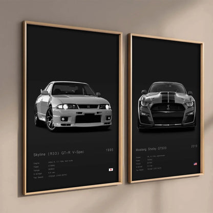 Modern Design Home Decoration Classic Popular Car Brand Motorsport Supercar Canvas Painting Wall Art Aesthetic Room Decor Poster