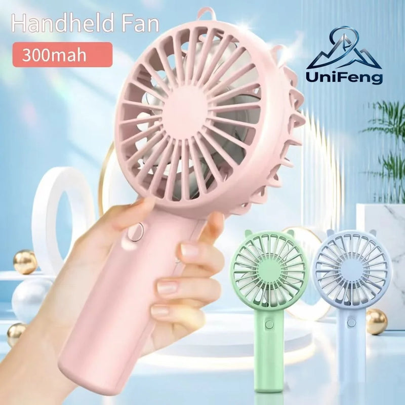 Portable Handheld Fan Mini USB Rechargeable Fan Cute Desktop Cooling Small Silent Fan Adult Children Outdoor Dormitory Travel