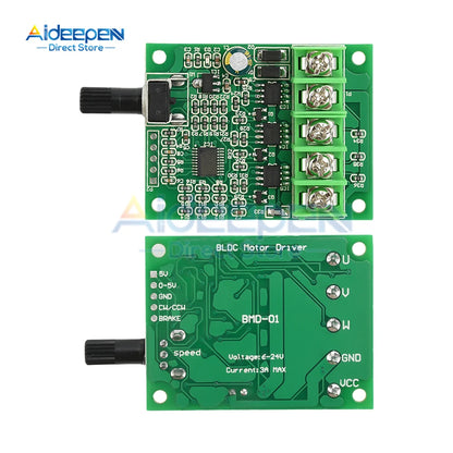 3A 6V-24V PWM DC Motor Speed Controller 12V 24V three-phase brushless Hall control board Speed Regulator Dimmer Control Switch
