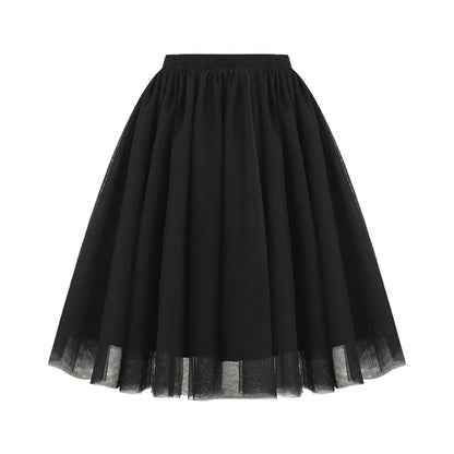 Tutu Skirt Women's 50s Skirt Retro Ballet Dance Skirt 3-Layer Tulle Ballet Rockabilly Petticoat Underskirt Dance Dress Cosplay