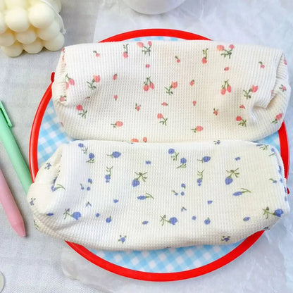 Office Supplies Simple Stationery Pen Box Makeup Bag Pen Holder Pencil Bag Small Flowers Storage Bags Pencil Cases
