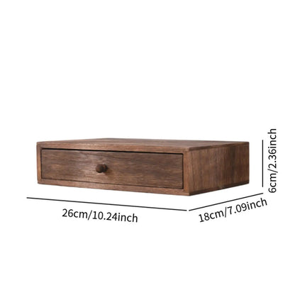 Wood Desktop Organizer Office Supplies Organizer with Drawer Versatile Cosmetic
