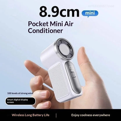 Portable Fan Convenient Creative Mini Fan Pocket Hand-held Fans Lightweight Suitable for Travel Camping Outdoors Display Screen