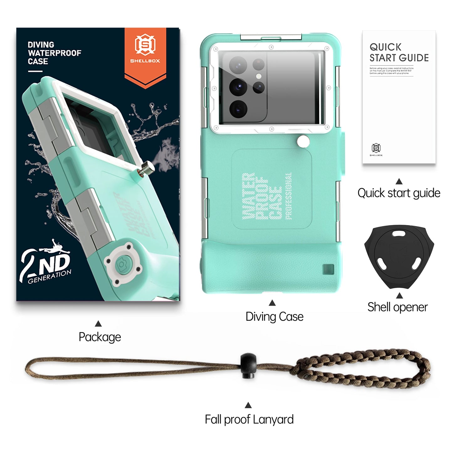 Multi-functional, durable, waterproof, 15m/50ft, universal 6.9 inch waterproof phone case, IP68, professional diving photography