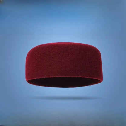 Men's Prayer Hats Muslim Real Wool Black Caps Elegant Headwear Islamic Hijabs Dancing Party Working 58-60cm Ethnic Hat