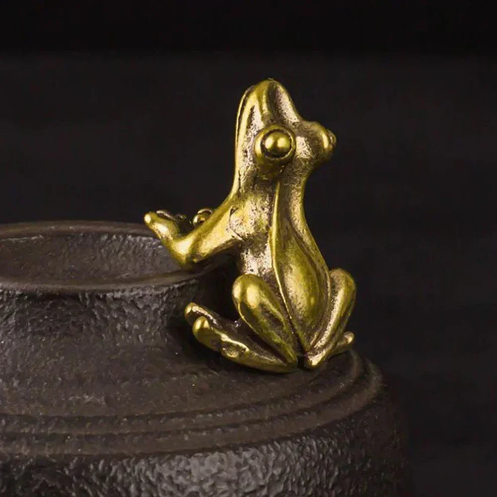 Ornament Frog Traditional Craft 1Pcs 22.9*15mm Accessories Brass Brass Frog Copper Animals Figurines Mini Durable