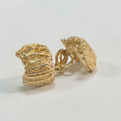 3.5 Cm Big Ball No Pierced Earclips Fashion Temperament Gold Plated Exaggerated Striped Round Clip Earrings for Women Party