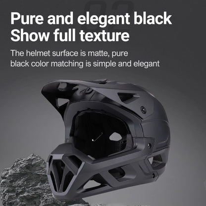 Horntour 2025 Adult Mountain Bike Helmet Full Face Integrally Molded Motorcycle Riding Safety Bicycle Helmet Head Protection