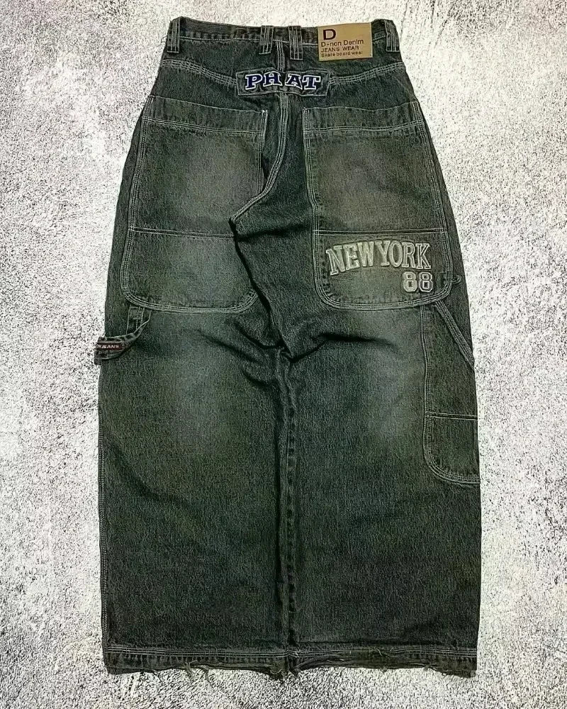 Street Y2K New Fashion Trend Clearance Spot Special Straight Jeans Women Harajuku Hip Hop Oversized Wide-leg Pants Unisex Jeans