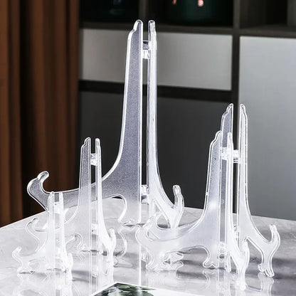 Dish Plate Racks Folding Bowl Plate Picture Stand Storage Holder Plastic Dish Plate Holder Bowl Dish Tray Rack Kitchen Accessory