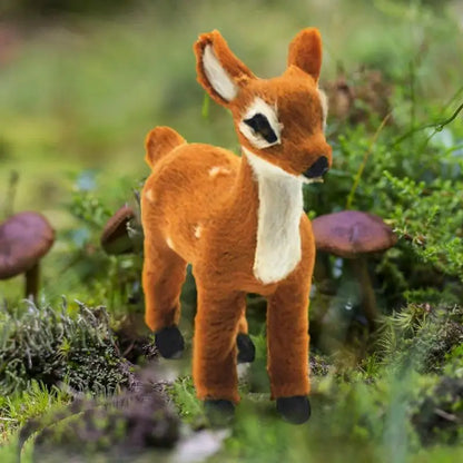 1pc Simulation Plush Animal Sika Deer Reindeer Lovely Xmas Home Decor Standing Miniatures Christmas Elk Scene Arrangement Props