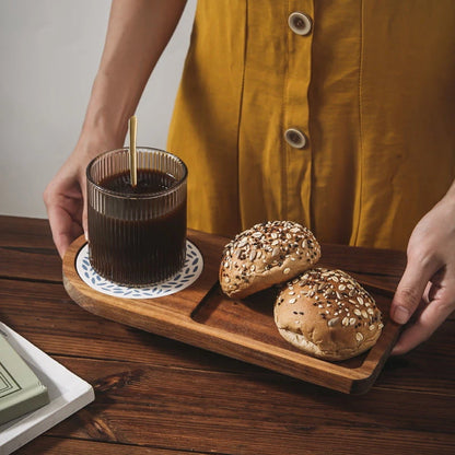 Coffee Tray Wood Plate Breakfast Tray For Serving Food Hospitality Coffeeware Teaware Decoration Table Decoration Accessories
