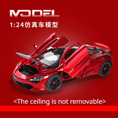 1:24 720S Alloy Racing Car Model Diecast Metal Sports Car Model Simulation Sound and Light Collection Childrens Toy Gift