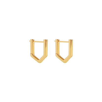 TIANDE Gold Color Classic Punk Hoop Earrings for Women Zircon Smooth Piercing Huggies Earrings 2024 Fashion Jewelry